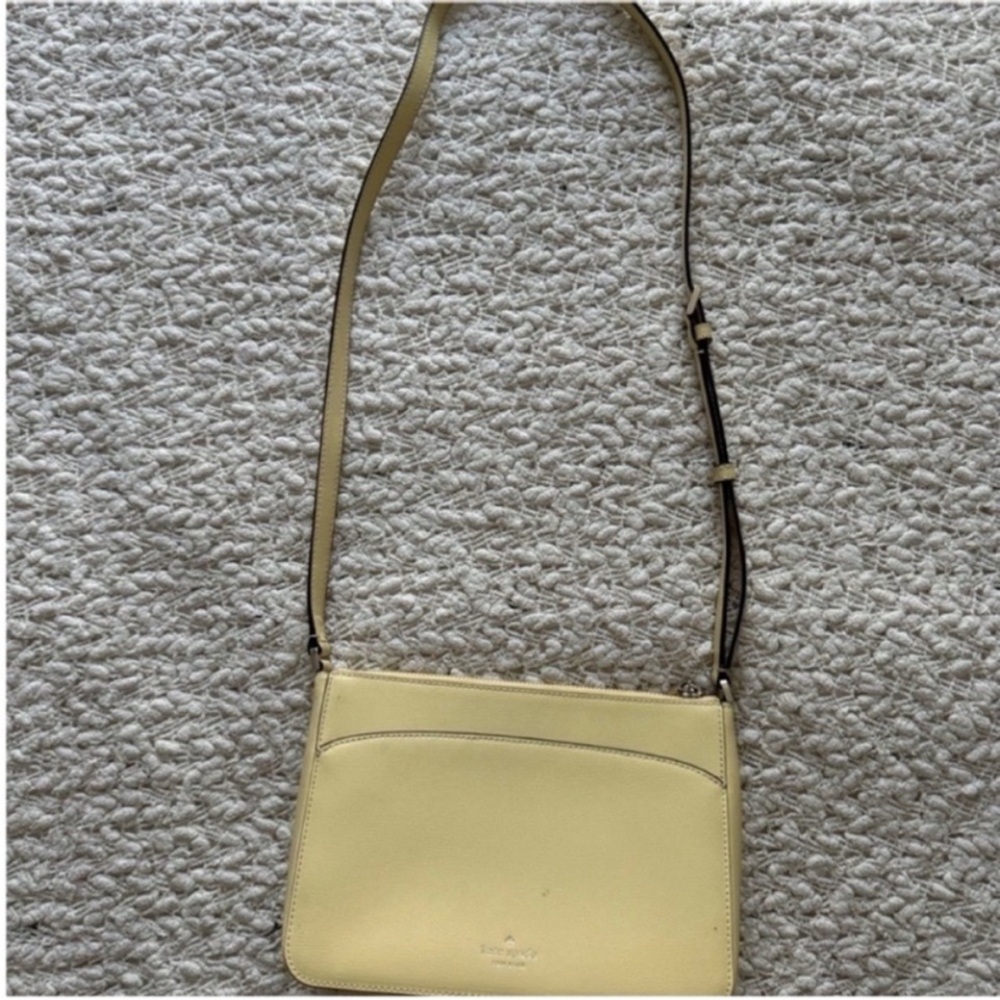 Kate Spade New York Wo Yellow Leather Crossbody Bag - Lightweight Everyday Style